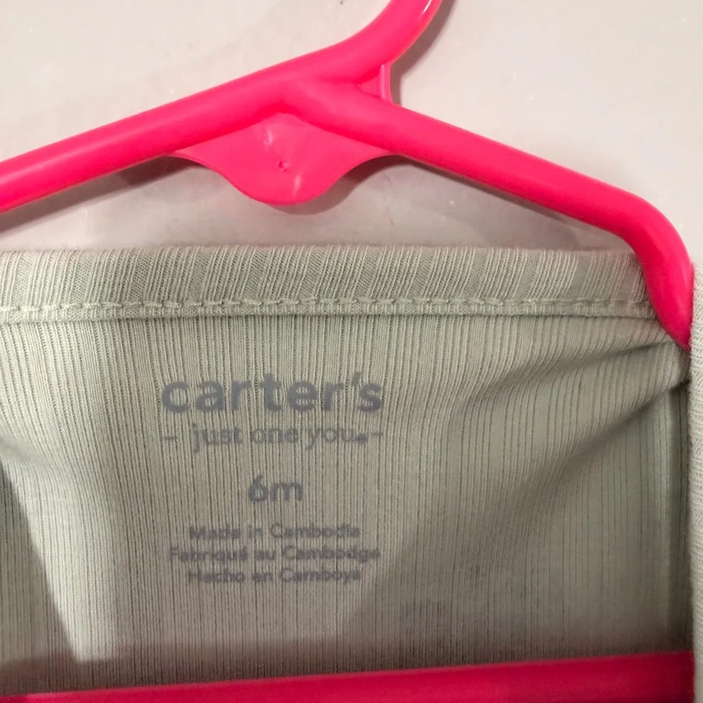 Carters Footed Sleeper Baby 6M Green New Shamrock St Patricks Day 2-Way Zip CLOV